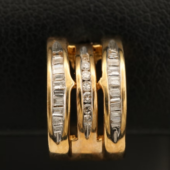 10k .25 ctw Diamond Hoops - Picture 2 of 5